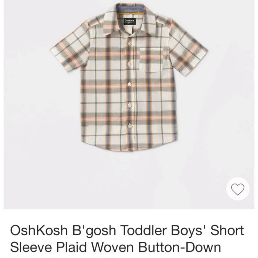 Toddler Boys' Short Sleeve Plaid Woven Shirt- 3T